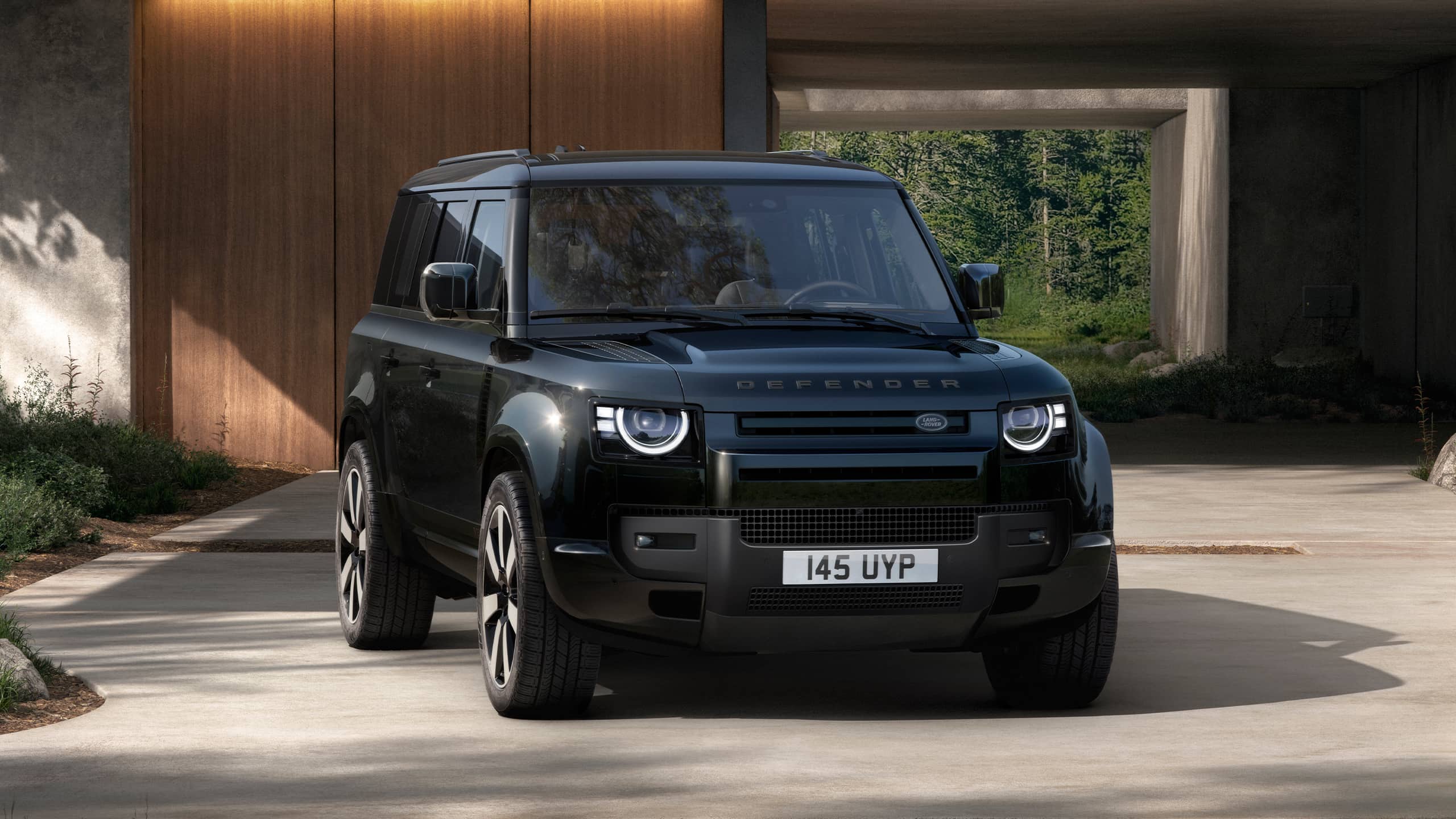 Defender parked